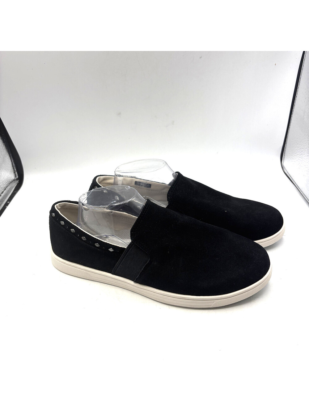 Spenco Santa Barbara Orthotic Slip On Suede Sneakers Black Women Sz 10 D